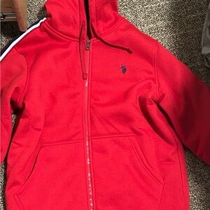 Red polo jacket